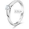 EDELIND Anello Solitario Diamante 0.20 ct Oro Bianco 18K 750 Anello Donna con Diamante Taglio Brillante Anello di Fidanzamento Ø 54 mm con Scatola Regalo