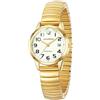 Timever Orologio al Quarzo Donna, Acciaio, Numeri Luminosi e Data, Oro