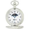 Ravel - Orologio da tasca Full-Hunter con fasi lunari e catena in acciaio inossidabile - Colore Argento
