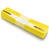 Netuno 25 fermadocumenti a striscia giallo 3,4 x 15 cm striscia perforata fermadocumenti colorata in plastica con linguetta metallica fermacarte per archiviazione strisce forate 60/80 mm