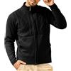 Les umes Cardigan Pullover Uomo Zip Intera Foderato Iana Caldo Cappotto Pullover Tasche Nero L