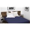 Home Linge Passion - Lenzuolo con angoli 100% cotone - 57 fili/cm² - Dimensioni 160 x 200 cm - Blu - Berretto 35 cm - Tessuto stretto - Morbido, traspirante, lavabile