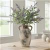 PORCER Vaso in ceramica da 25 cm con manici, decorazione bohémien, vaso rustico decorativo per casa, casa colonica, soggiorno, tavolo, grigio