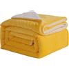 Good Nite Coperta in pile Sherpa, reversibile, 150 x 200 cm, soffice e calda, per casa e viaggi (giallo, matrimoniale)