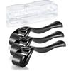 Boolavard Derma Roller Microneedle Roller per viso con 3 diverse dimensioni (0,5 mm, 1 mm, 1,5 mm), rullo per barba, crescita dei capelli, cura della pelle del viso, rullo per cuoio capelluto