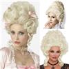 Salaibs - Parrucca bionda da donna con capelli ricci a nido d'ape, stile retrò, per costumi cosplay, feste di Halloween, parrucche sintetiche per donne