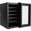 CuCummoo Frigorifero per vino, 46 l, per 18 bottiglie, con temperatura regolabile, frigorifero per bottiglie con display LED, touch, 8-18°C