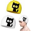 FLOTRUTE Cuffia da Nuoto in Silicone,Cuffia Piscina Donna Uomo,2 Pezzi Cuffia da Nuoto per Bambini Cuffia da Nuoto in Silicone Impermeabile Simpatica Cuffia da Nuoto Cuffia da Bagno Bambini Ragazze per Capelli