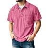 Oanviso T-Shirt Uomo Polo Manica Corta con Tasca Maglietta Estiva Casual Polo Shirts vestibilità Regolare A Rosa 3XL