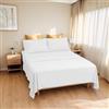 Etrexonline Set Lenzuola Matrimoniali 4 Pezzi per Letto 150x190/200cm, Completo Lenzuola Microfibra Traspirante Ultra Morbido - Include 1 lenzuolo sopra, 1 lenzuolo con angoli e 2 federa - Bianco