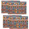 Colexy Set di 4 Tovagliette Americanein Stile Etnico, Tovagliette Americane In Lino di Alta Qualità, Decorative, con Motivo Geometrico Colorato, 30 x 45 cm, Lavabili, Adatte per Cucina, Feste e Casa