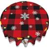 PORUPAEL Tovaglia rotonda natalizia da 152,4 cm, in poliestere, colore rosso, tovaglia rotonda, lavabile, circolare, tovaglia per cena di Natale, decorazione per feste (multicolore 1)
