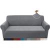 Granbest Copridivano jacquard a 3 posti, super morbido, elasticizzato, antiscivolo, per quattro stagioni, universale, protezione per mobili per cani, gatti, animali domestici (3 posti, grigio chiaro)