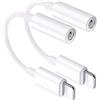 Belcompany Adattatore jack per cuffie da 3,5 mm per iPhone, certificato Apple MFi, confezione da 2 pezzi per Apple Lightning a jack da 3,5 mm per auricolari, adattatore Dongle Aux, accessori compatibili con