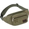 Generic Marsupio da uomo di grande capacità per attività all'aperto, borsa sportiva in tela da donna, cintura e marsupio da caccia con scaldamani (verde militare, 33 x 5 x 14)