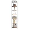 Hzuaneri Scaffale a 7 Ripiani, Libreria, Scaffale Stretto per Libri, Mensola D'angolo Industriale, Mensola Sottile per Ufficio, Soggiorno, Camera da Letto, Cucina, Marrone Vintage e Nero BC24801B