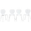 [en.casa] Set di 4 Sedie da Sala Pranzo Cucina Sala Riunioni Sedie Impilabili Gambe Bianche Scocca delle Sedie in Multistrato di Betulla - Bianco