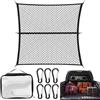 SUPRBIRD Rete da Ccarico per Camion, Rete Portaoggetti Auto 120×120 cm Estendibile Fino a 210×210 cm, Rete Elastica con 6 Moschettoni in Acciaio & Borsa, per Auto Portabagagli sul Tetto/Baule/Camion/SUV
