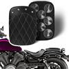 DREAMIZER Sedile Passeggero Posteriore per Moto con 8 Ventose per Sella Bobber Cruiser Chopper Custom (Nero-Diamante&Rivetto)