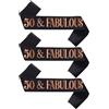 EUPSIIU 3 Pezzi 50th Compleanno Sash, 50 Anni Compleanno Donna, Luccichio Fusciacca, 50 Compleanno Fascia per le Decorazioni Della Festa di Compleanno, 50 Anni Regali Compleanno Donna (Nero)