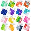 Ainiv 16PC Mini Pop Push It Fidget Toy Portachiavi,Colorato Silicone Spremere Pop Bubble Giocattoli Sensoriali Bulk,Poppet Bubble Giocattoli Antistress per Autismo Sollievo dallo Stress,Bambini Adulti