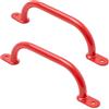 TRIBECCO Maniglie da arrampicata per esterni e interni, in metallo, per parco giochi, arrampicata, torre da gioco, letto a soppalco, scala e parete da arrampicata nella cameretta dei bambini (350 mm, rosso, 2
