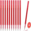 THXFUNAREA 10 Pezzi Ricariche Cancellabili Compatibili con Legamii,Rosso Refill Penne Cancellabili Set con Legamii, Facili da Cancellare, Punta Della penna 0,5 mm, Altezza 13 cm, Rosso,Con 1 gomma