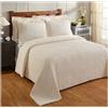 Better Trends Jullian Collection - Copriletto in ciniglia per letto matrimoniale, con motivo a righe in avorio, super morbido, leggero, 100% cotone trapuntato