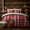 Fusion - Copripiumino in pile rosso a scacchi - matrimoniale (200 x 200 cm) - Design reversibile - Biancheria da letto in flanella rossa con trapunta in pile Teddy Bear - Pile bianco