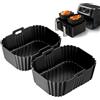 Woobroo 2 confezioni Stampo in silicone Air Fryer per Ninja Doppio Stack XL Friggitrice Senza Olio SL400EU, Stampo Air Fryer riutilizzabile, accessorio Air Fryer per Ninja Foodi AF400EU AF300EU Dual Stack