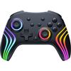 Pogriko Controller Switch, Controller Wireless Pro per Switch/Switch 2/Lite/OLED, Joystick con illuminazione RGB LED Cambianti/Doppia Vibrazione/Giroscopio a 6 assi/Turbo