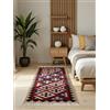 Hanse Home Afghan Kelim Tappeto Rami - Colorato Tappeto tradizionale tessuto a mano, lana e cotone, stile afgano, orientale, con frange, per soggiorno, camera da letto, crema, multicolore, 60 x 190 cm