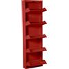 DRW Scarpiera con 5 cassetti e sfiato in metallo in rosso 59 x 15 x 170 cm