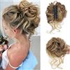 RPAEOY Chignon Capelli con Claw Chignon Finto Capelli Ricci Spessi Updo Ondulati Sintetici Coda di Cavallo Posticcio Hair Extension Ponytail di Cavallo per Donna(Marrone dorato)