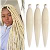 Mscat 3 confezioni di capelli pre-stirati da 66 cm, biondo pre-stirato, extension professionali sintetiche pre-stirate all'uncinetto, impostazione con acqua calda, texture yaki (613#)