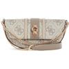GUESS Borsa a tracolla con monogramma, catena dorata, colore grigio