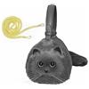 HUIJUFU Gatto Realistico Di Peluche A Forma Di Borsa A Tracolla Per Le Donna (Nero)