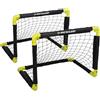 Dunlop Porta da calcio Dunlop 50 x 44 x 44 cm - Set di 2 - Mini porta pieghevole - Kit da allenamento calcio per bambini e adulti - per esterni e interni - Nero/Giallo