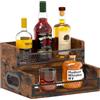 Alyoen Espositore per bottiglie di liquori, scaffale per sciroppo di caffè, organizer a 2 ripiani per liquori e vino, mini scaffale per 8 bottiglie, per liquori e whisky, organizer per stazioni di caffè