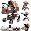 YAZOCO Passeggino Trio,Trio Passeggino Neonati 0-36kg Pieghevole Portatile 3 in 1Neonato Passeggino Leggero