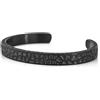 Akitsune Terra braccialetto | Bracciale in acciaio inox martellato rustico antico degli uomini delle donne Bracciali - antico 60 millimetri argento