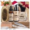 Bledras 10 in 1 Barba Cura Set, Bledras Cura Della Barba Professionale per Uomo, con Olio da Barba, Balsamo Barba, Shampoo Barba, Rasoio Dritto, Forbici, Spazzola,Pettine, Kit Barba Uomo Regali per Lui e Papà