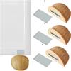JANDTEK Fermaporta magnetico - Fermoporta da pavimento 4 pezzi - Fermaporte da terra adesivi - Blocca porta da pavimento marrone - Paracolpi porta (rovere chiao)