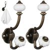 HOMSFOU 2 ganci da parete vintage in lega di zinco ganci decorativi per cappotti e cappelli, supporto resistente per ingresso cucina e bagno