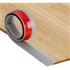 RANJIMA Soglia di Dislivello Pavimento in PVC Autoadesiva, Profilo di Transizione Pavimento per Dislivello di 5-10mm Listelli di Collegamento a Pavimento per Pavimenti Parquet Laminato(Grigio,2mx5cm)