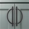Amerdeco 6 pezzi Maniglie per Mobili da Cucina Distanza fori 160mm Nero Maniglie cucina armadietti in acciaio Lega di zincoper mobili da cucina per mobili UK0044