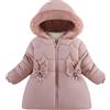 Happy Cherry Cappotti per ragazze Protezione dal freddo Cappotti invernali caldi con cappuccio Cappotto di cotone carino moda per attività all'aria aperta quotidiana escursionismo 1-5 anni, Colore: