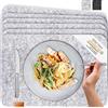 Miqio® Design | Tovagliette Americane in Stile Scandi - Feltro & Pelle - Lavabile | Set di 6 Tovagliette Americane 44x30 | Tovagliette Americane per Decorare la Tavola a Natale | Grigio Chiaro