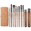 Longyinzhai Taklon Set di pennelli artificiali per acquerello, acrilico, gouache, 8 testine con custodia da viaggio, colla di mais ecologica, 3000+ trattini testati (Pro/hobbista/principianti), 10 pezzi