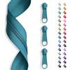 SLANTASTOFFE BRINGEN SIE UNSEREM STOFF L 5 m cerniera lampo infinita, spirale 3 mm + 15 cursori/zipper 32 colori, vendita al metro (Petrol)